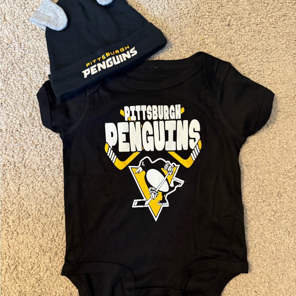 Penguins onesie and hat!